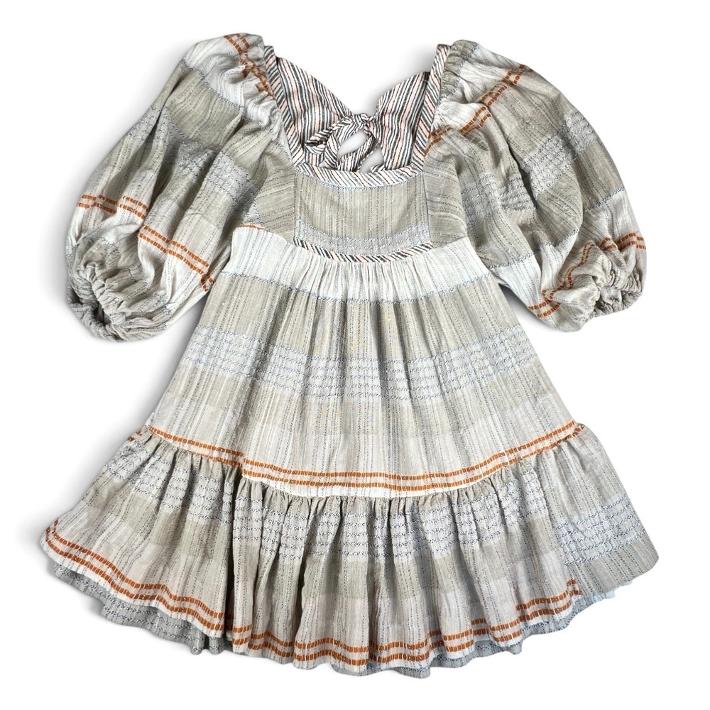 Free People All Lined Up Women's Sz S Mini Dress Striped Open Tie Back $148 - Picture 4 of 13